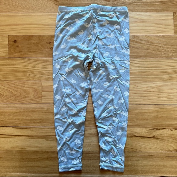 KicKee Pants Soft Bamboo Pearl Blue bunny 2pc Pajamas Easter Child 6 NWT - Picture 6 of 8